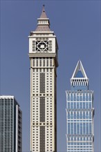 Skyscrapers built in differing architectural styles