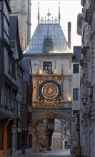Big clock tower or Gros Horloge with Renaissance archway