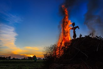 The traditional burning of the witch at midsummer