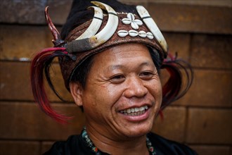 A portrait of a man from the Naga hill tribe people