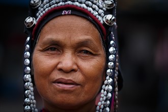 Portrait of woman from the Akha tribe