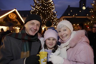 Granddaughter and Grandparents and at the Christmas market in Annaberg-Buchholz