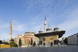 Fountain of Sultan Ahmed III with Hagia Sophia