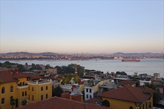 View from Old City Sultanahmet across Bosphorus towards the Asian side with Uskudar and Kadikoy