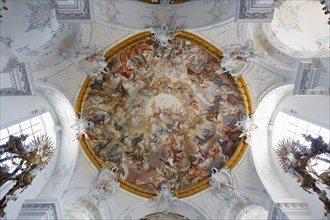 Central ceiling fresco by Matthäus Günther