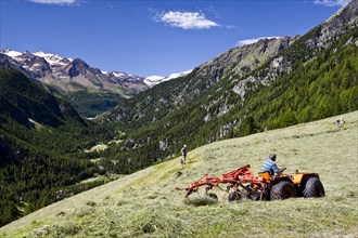 Mountain farmers making hay
