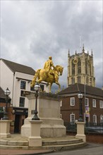 Market Place with the Holy Trinity Church and the equestrian statue of King William III