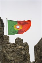 The Portuguese flag on the wall of the Moorish Castle