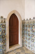 Door and decorative tiles in Sintra National Palace