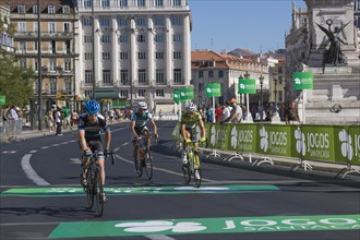 Cyclists of the Tour of Portugal cycling race