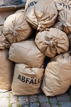 Garbage bags labelled Abfaelle