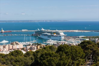 View from Bellver Castle on the port of Palma de Majorca
