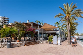 Promenade with restaurants in Puerto Portals