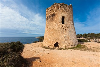 Old watchtower on the coast of Cala Pi