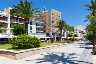 Promenade with outdoor restaurants