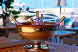 Champagne cooler in the marina of Port Adriano