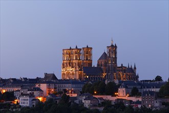 Laon Cathedral at dusk