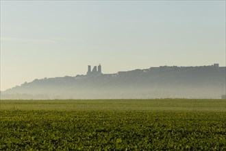 Laon Cathedral in the morning mist
