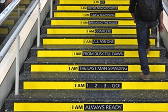 Slogans on stairs