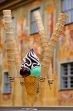 Ice cream cones in a stand