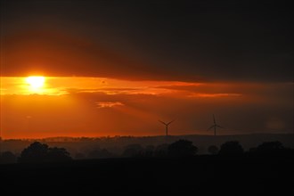 Sunset over the Mecklenburg landscape after a thunderstorm