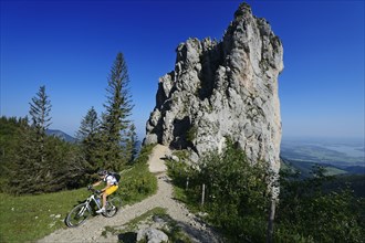 Mountain biker in front of Staffelstein