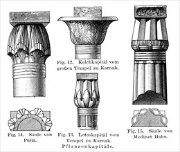 Lotus and papyrus capitals