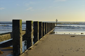 Breakwaters on the beach