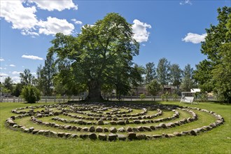 Stone word labyrinth 'Moten' by the artist Magnus Lonn