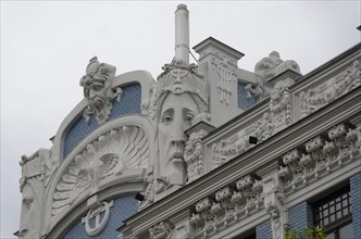 Detail view of an Art Nouveau building