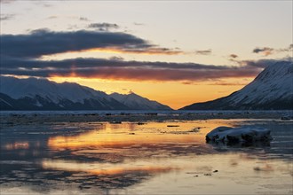 Winter sunset over Turnagain Arm