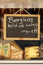 Sign advertising Bergkas cheese