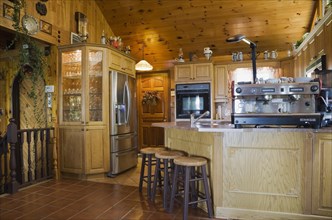 Kitchen inside a Timber Frame residential home