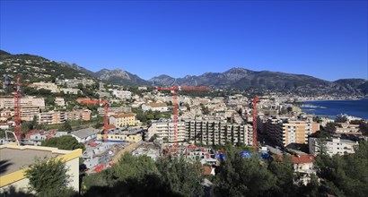 Carnolès quarter with the construction site for a new eco-district