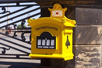 Historical mailbox at the Augustus Bridge in Dresden