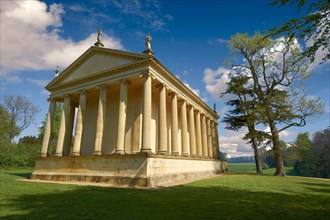 The neo-classic Temple of Concorde at the Duke of Buckingham's Stowe House