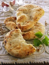 Garlic and coriander Indian naan bread