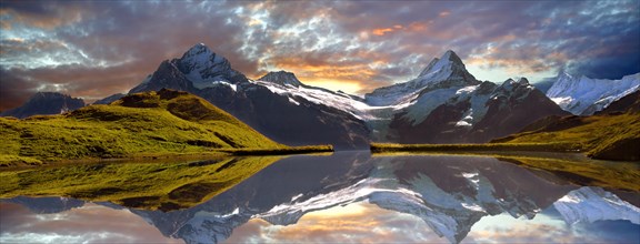 Grindelwald First Lake at sunset