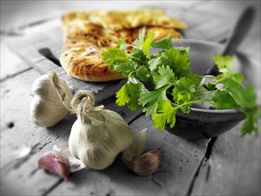 Coriander and garlic