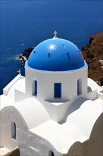 Blue domed Byzantine Orthodox church