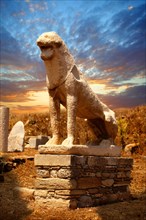 The Avenue of the Lions in the ruins of the Greek city of Delos