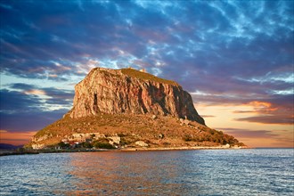 Monemvasia Byzantine Island castle town with acropolis on the plateau