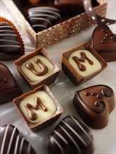 Mother's day chocolates spelling the word 'Mum'