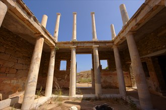 The ruins of the Greek Villa in the city of Delos