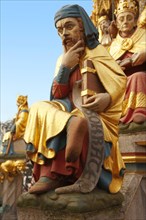 Close up of the Gothic statues of The Schoener Brunnen