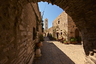 Medieval streets of the Genoese Mastic fort village of Mesta