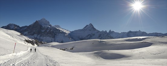Snow in the mountains near Grindelwald First