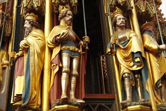 Close up of the Gothic statues of The Schoener Brunnen