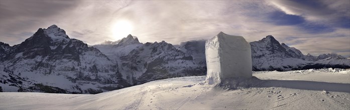 Winter snow in the mountains near Grindelwald First