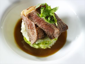 Sirloin steak and salad